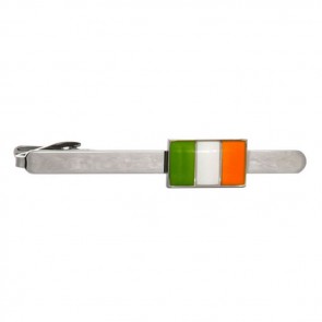 Irish Flag Rhodium Plate Tie Bar by Dalaco