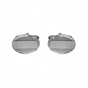 Sterling Silver Oval Barley Effect Cufflinks by Dalaco