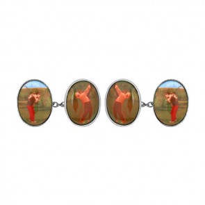 Sterling Silver Golfing Action Cufflinks by Dalaco