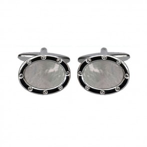 Oval Rivet Detailed Cufflinks by Dalaco