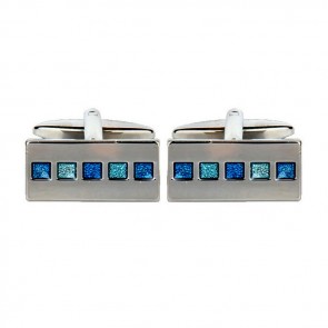 Blue Embedded Stone Cufflinks by Dalaco