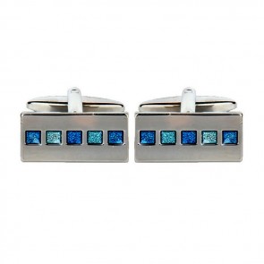 Blue Embedded Stone Cufflinks by Dalaco