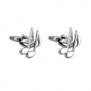 Quaver Note Rhodium Cufflinks by Dalaco