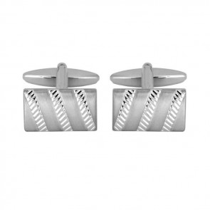 Brushed And Ribbed Effect Cufflinks by Dalaco
