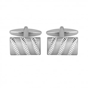 Brushed And Ribbed Effect Cufflinks by Dalaco