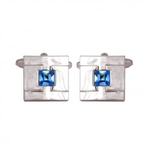 Anurio Blue Crystal Cufflinks by Dalaco