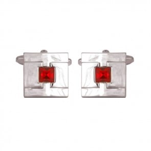 Apollo Red Crystal Cufflinks by Dalaco