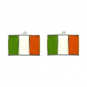 Irish Flag Rectangular Cufflinks by Dalaco