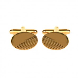 Striped And Smooth Effect Cufflinks by Dalaco