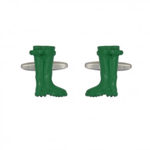 Green Wellington Boots Cufflinks by Dalaco