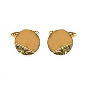 Venetian Engraved And Smooth Circular Cufflinks by Dalaco