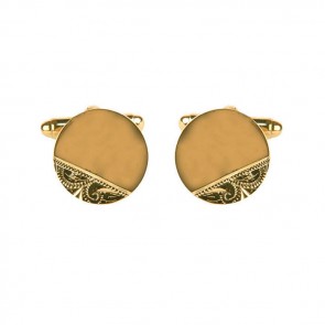 Venetian Engraved And Smooth Circular Cufflinks by Dalaco