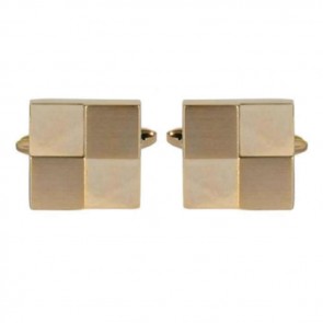 Square Quarters Gold Plate Cufflinks by Dalaco