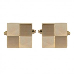 Square Quarters Gold Plate Cufflinks by Dalaco