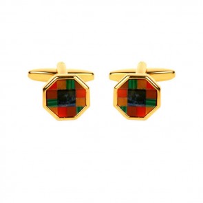 Octagonal Assorted Stone Cufflinks by Dalaco