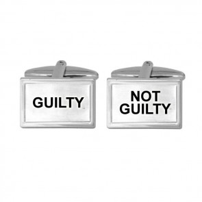 Guilty Not Guilty Rectangle Cufflinks by Dalaco