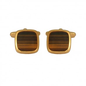 Square Tiger Eye Cufflinks by Dalaco