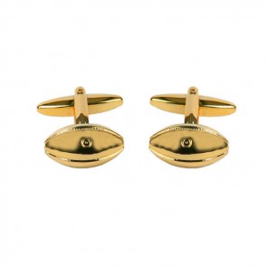 Rugby Ball Gold Look Cufflinks by Dalaco