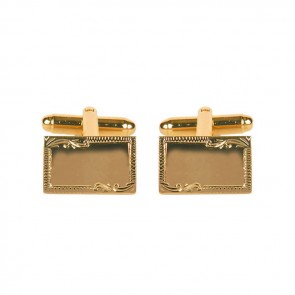 Venetian Engraved Border Rectangular Cufflinks by Dalaco