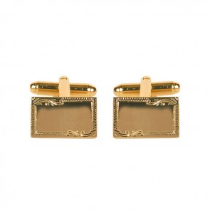 Venetian Engraved Border Rectangular Cufflinks by Dalaco