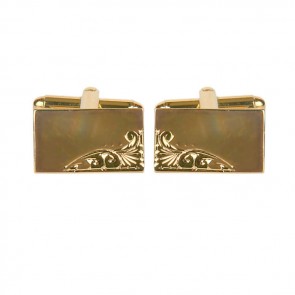 Venetian Engraved And Smooth Rectangular Cufflinks by Dalaco