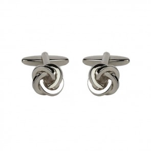 Silver Knotted Cufflinks by Dalaco