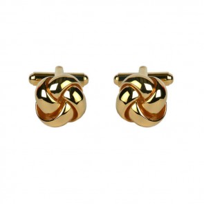 Smooth Strand Love Knot Gold Look Cufflinks by Dalaco