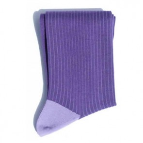 Purple Striped Two Tone Socks by Denison Boston Ltd