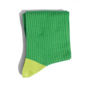 Green Striped Two Tone Socks by Denison Boston Ltd