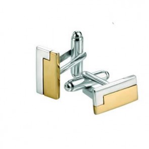 Sterling Silver Gold Plated Rectangle Cufflinks by Gecko