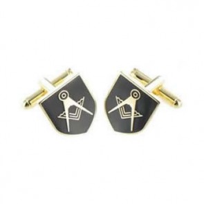 Black Masonic Shield Cufflinks by Mag Mouch Sophos