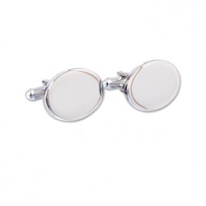Oval Silver Cufflinks by Mastergrave
