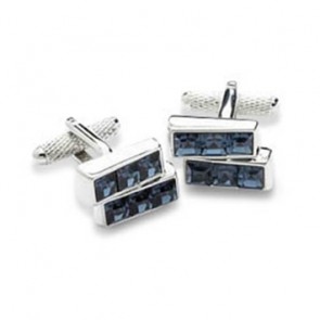 Deep Blue Crystal Cufflinks by Onyx-Art London