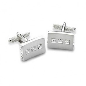 Square Coloured Crystal Cufflinks by Onyx-Art London