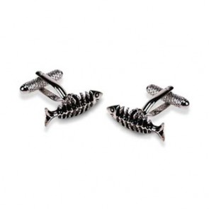 Fishbone Cufflinks by Onyx-Art London