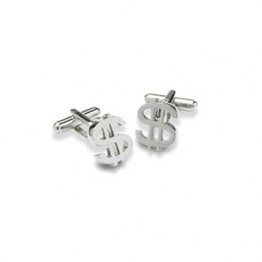 Dollar Sign Shaped Cufflinks by Onyx-Art London