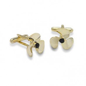 Gold Propeller Cufflinks by Onyx-Art London