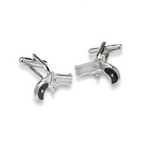 Pistol Shaped Cufflinks by Onyx-Art London