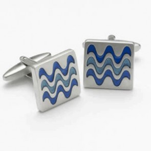 Square Wave Cufflinks by Onyx-Art London