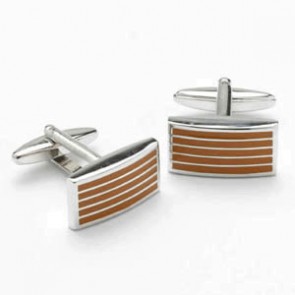 Rectangular Red Striped Cufflinks by Onyx-Art London