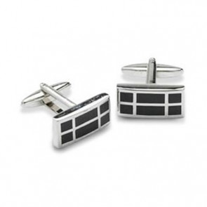 Rectangular Black Squares Cufflinks by Onyx-Art London