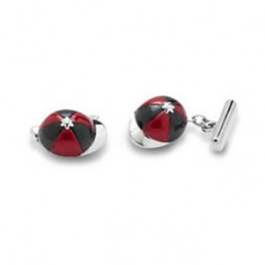 Red And Black Jockey Cap Cufflinks by Onyx-Art London