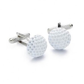 White Golf Ball Cufflinks by Onyx-Art London