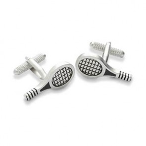 Tennis Racket Detailed Cufflinks by Onyx-Art London