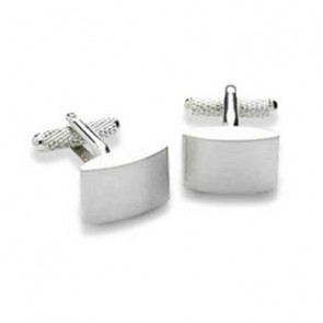 Plain Rectangle Silver Cufflinks by Onyx-Art London