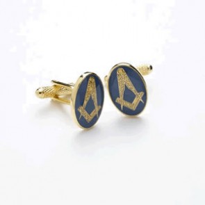 Gold And Blue Masonic Cufflinks by Onyx-Art London