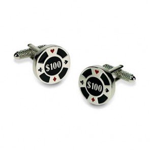 Dollar Poker Chip Cufflinks by Onyx-Art London