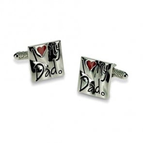 I Love My Dad Slogan Cufflinks by Onyx-Art London