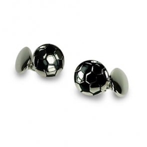 Silver Plate Football Chain Link Cufflinks by Onyx-Art London