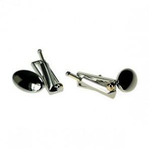 Silver Plate Cricket Chain Link Cufflinks by Onyx-Art London